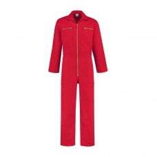 Overall 100% Katoen Met Ritssluiting OVR100 rood