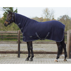 DEKEN FLEECE BASIC HALS & SINGELS BLAUW