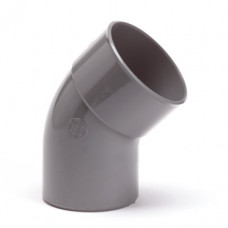 NICOLL BOCHT 45°, PVC, INW X UITW LIJM, GRIJS, KOMO, 110 MM