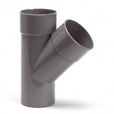 T-STUK 45°, PVC, 2X INW LIJM/1X UITW LIJM, KOMO, 110 MM