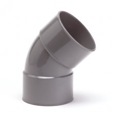 NICOLL HWA BOCHT 45°, PVC, 2X INW LIJM, GRIJS, KOMO, 80MM