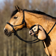 NALANTA TOUWHALSTER MET TEUGEL HOBBY HORSE ZWART