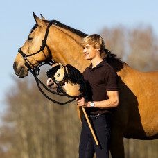 NALANTA TOUWHALSTER MET TEUGEL HOBBY HORSE ZWART