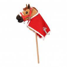 FLEECE DEKEN KERST HOBBY HORSE ROOD