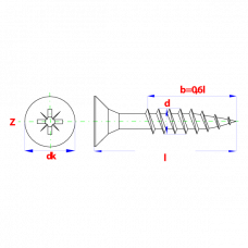 SPAANDERPLAATSCHROEF VZK-Z Ø6,00X90 ZN