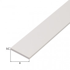 PLATTE STANG PVC WIT 20X2/1M