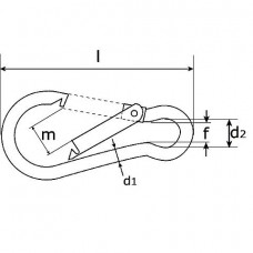 KRH.4205-ZB / KARABIJNHAAK 050X05MM RVS 1 ST. OP KAART