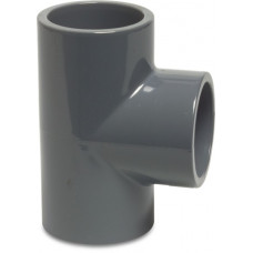 PROFEC T-STUK 90&deg; PVC-U 90 MM LIJMMOF 16BAR GRIJS