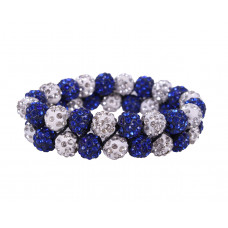 KNOTBAND GLOSS WIT/KOBALTBLAUW